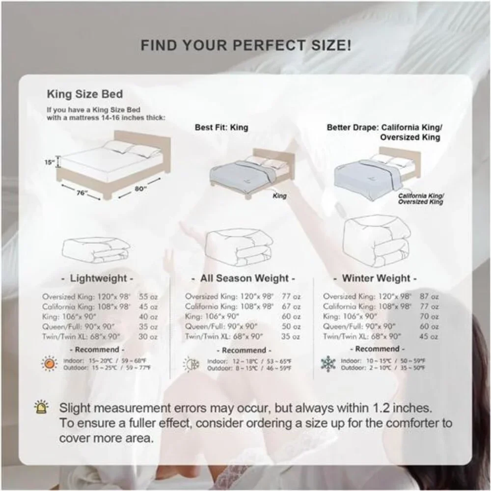 Premium Feathers Down Duvet Insert Comforter King Size All Season Warmth White